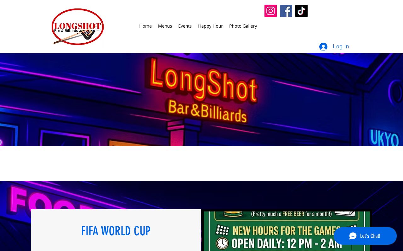 Longshot Bar & Billiards's current site